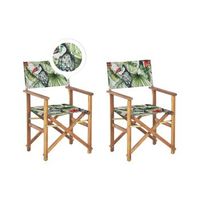 conjunto de 2 sillas de jardin de madera de acacia clara verde rojo tucan plegable cine