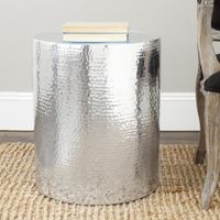 mesa auxiliar en aluminio pulido plata