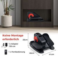 entrenador eliptico debajo del escritorio con monitor de pantalla y entrenador de pedal electrico con control remoto