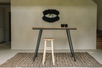espejo de fibra vegetal en marron 100x2x60 cm
