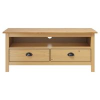 mueble tv  mueble de salon  armario tv hill madera maciza pino marron miel 110x40x47 cm