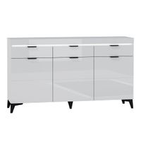 bufe 3 puertas 3 cajones con led paneles laminados blanco