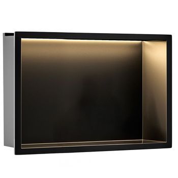 Estante De Baño Rea Black 30x45 Led