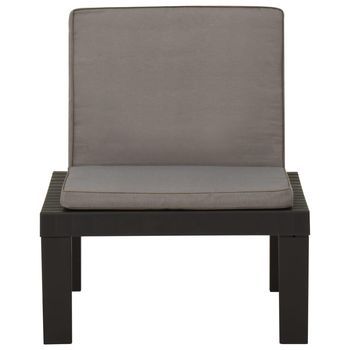 Silla De Jardín | Silla De Exterior | Sillón Con Cojín Plástico Gris