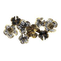 decoracion pared de metal shouguang oro negro 104x70x10 cm