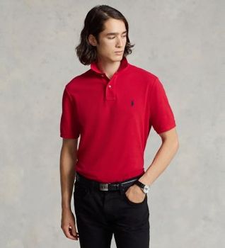 Polo Ralph Lauren para hombre. 710548797005 Polo Slim Fit Polo rojo (M), Casual, Algodón, Manga corta