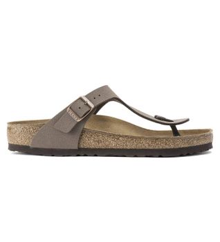Birkenstock para mujer. 43751 Gizeh Birko-Flor Nubuck (Ajuste Regular) taupe (41), Plano, Ninguno, Casual
