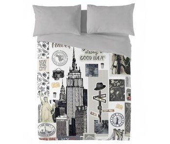 Naturals - funda nórdica estampada cama 150 - algodón extra suave - incluye 1 o 2 fundas de almohada - ny travel