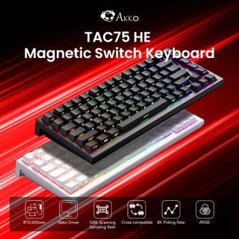 AKKO TAC75 HE teclado con interruptor magnético 75% teclados para juegos disparador rápido 0,005mm 8K RGB con cable Esports teclado personalizado para jugadores