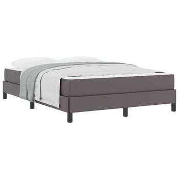 Estructura De Cama Con Colchón Gris 160 X 200 Cm Tela Vidaxl
