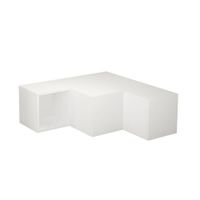 mueble de tv de esquina con 2 cajones l90 cm - blanco