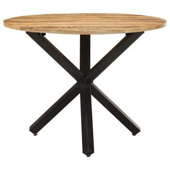Mesa De Comedor - Mesa De Cocina Madera De Mango Rugosa Redonda 100x100x75 Cm