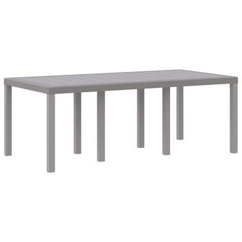 Mesa De Jardín | Mesa De Exterior Gris Claro 200 X 100 X 73 Cm Ratán Sintético