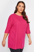 yours top suave rosa manga fracesa con botones mujer curvy y tallas grandes yours