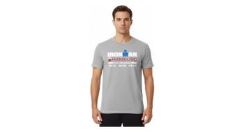 Camiseta gris de manga corta para hombre ironman hamburg
