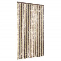 cortina antimoscas chenilla marron oscuro y beige 100x200 cm