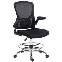 silla ergonomica homcom para dibujo soporte lumbar 4d reposabrazos abatibles 6060108r132 cm negra