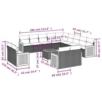 Conjunto De Sofá De Patio (incluye Cojines, Combinación De 14 Piezas)