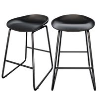 set de 2 taburetes para isla de cocina de plastico negro 655 cm