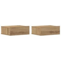 mesitas de noche flotantes 2 uds roble artesanal 40x32x15cm vidaxl