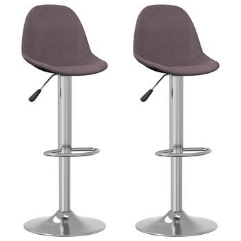 Taburetes De Cocina 2 Unidades Tela Gris Taupé Vidaxl