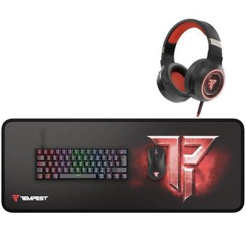 Tempest Oblivion Pro Pack Gaming Teclado Mecánico RGB + Auriculares + Ratón + Alfombrilla