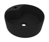 vidaxl lavabo lujoso con rebosadero ceramica negro mate 36x13 cm