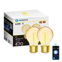 bombilla inteligente de filamento g45 cct 2 uds wifi  bluetooth