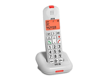 Teléfono - SPC Comfort Kairo, Análogo, 6 Niveles de Volumen, Manos Libres, Botones Grandes, Blanco