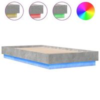 cama para adulto  cama individual  estructura de cama con luces led gris hormigon 75x190 cm