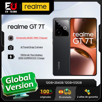 version global realme gt 7t 5g smartphone dimensity 8400-max pantalla de 68 pulgadas 120hz 7000mah carga supervooc de 120w camara de 50mp