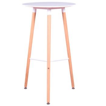 Mesa Alta Estilo Nórdico  60x60x105cm - Blanco