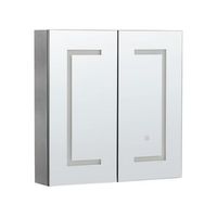 armario de pared blanco led 60 x 60 cm con espejo almacenamiento bano minimalista moderno mazarredo