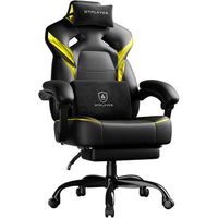silla gaming con reposapies cojin lumbar reposacabezas altura ajustable reposabrazos ajustables giratoria gtplayer 200 kg - amarillo