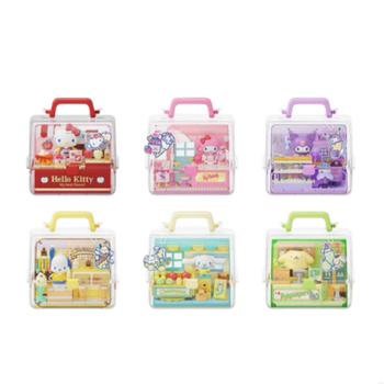 AREAX Hello Kitty Kuromi Pochacco Cinnamoroll, Juguete de Rompecabezas de Tienda de Frutas, Bloques de Construcción, Regalo de Cumpleaños