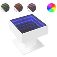 mesa de centro con luz led madera ingenieria blanca 50x50x45 cm vidaxl