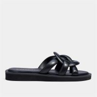 coach womens georgie leather slide sandals - uk 4
