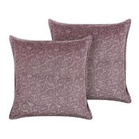 conjunto de 2 cojines de terciopelo rosa 45 x 45 cm floral bloque impreso kalmia