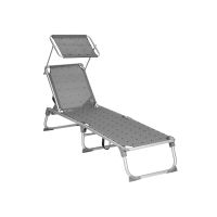 tumbona reclinable plegable gris oscuro  55 x 193 x 31 cm