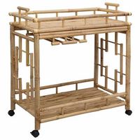 carro de vino con ruedas natural 85 x 50 x 93 cm bambu vidaxl