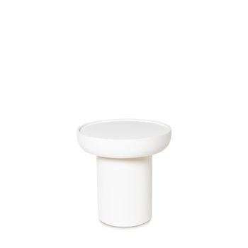 Mesa auxiliar redonda madera blanca efecto cemento de 50cm