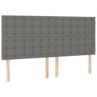 pack 4 uds cabeceros cama  panel de cabeceras de tela gris oscuro 100x5x7888 cm