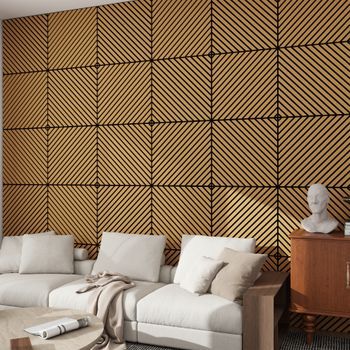 Set De 8 Paneles Acústicos Vang 3d 2,88 M² Lamas Diagonales - Roble Oscuro [neu.holz]