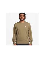 sudadera nike club french terry crew hombre marron