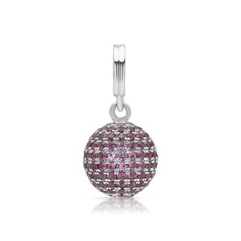 Colgante de plata pulida con piedra engastada