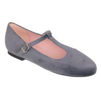 bailarina terciopelo gris hebilla