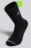 calcetines altos jordan ed elvd pack 6 negros talla m