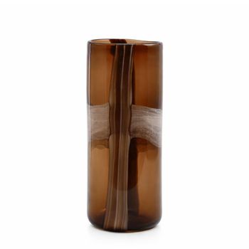 Jarrón decorativo de vidrio soplado marrón h39