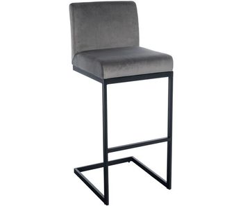 Taburete hopewell de terciopelo gris 53x43x104 cm
