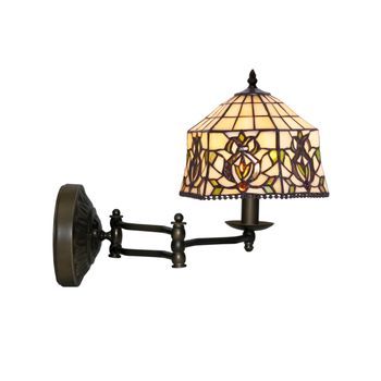 Aplique Con Brazo  Móvil Tiffany Diámetro 20cm Serie Hexa